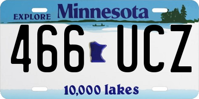MN license plate 466UCZ