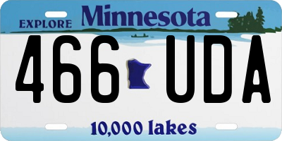 MN license plate 466UDA