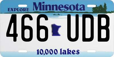 MN license plate 466UDB