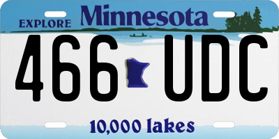 MN license plate 466UDC