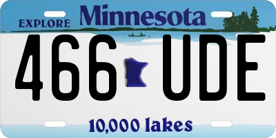 MN license plate 466UDE