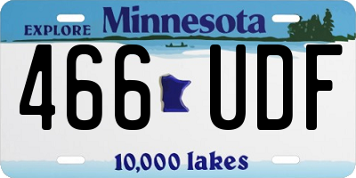 MN license plate 466UDF