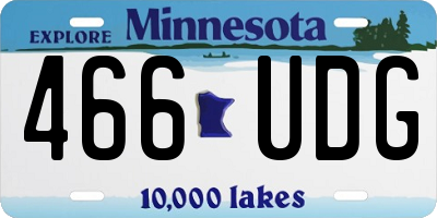 MN license plate 466UDG