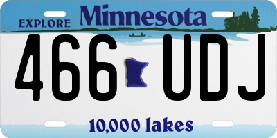 MN license plate 466UDJ