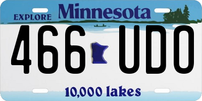 MN license plate 466UDO