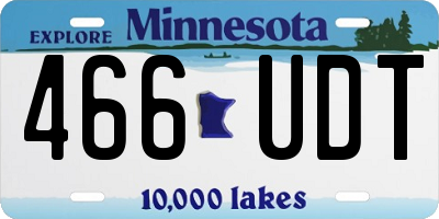 MN license plate 466UDT