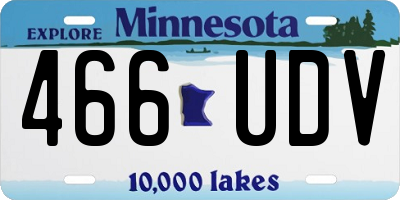 MN license plate 466UDV