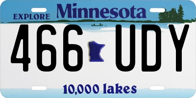 MN license plate 466UDY