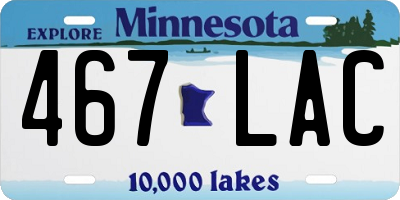 MN license plate 467LAC