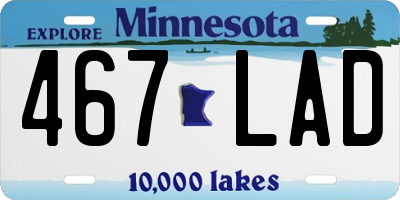 MN license plate 467LAD