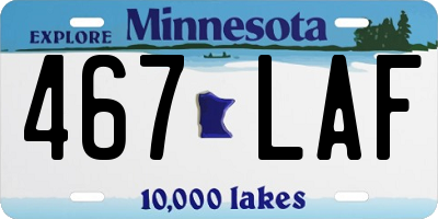 MN license plate 467LAF