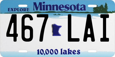 MN license plate 467LAI