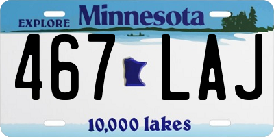 MN license plate 467LAJ
