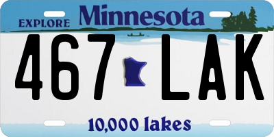 MN license plate 467LAK