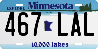 MN license plate 467LAL