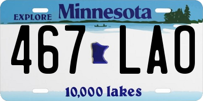 MN license plate 467LAO