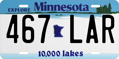 MN license plate 467LAR