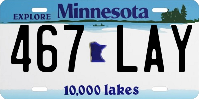 MN license plate 467LAY