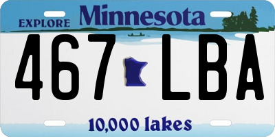 MN license plate 467LBA