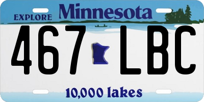 MN license plate 467LBC