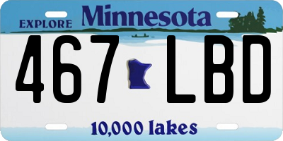 MN license plate 467LBD