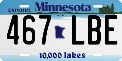 MN license plate 467LBE