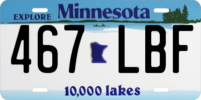 MN license plate 467LBF