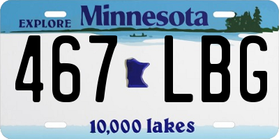 MN license plate 467LBG