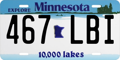 MN license plate 467LBI