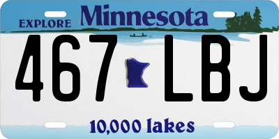MN license plate 467LBJ