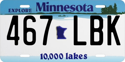 MN license plate 467LBK