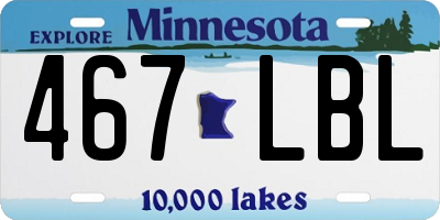 MN license plate 467LBL