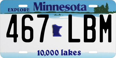 MN license plate 467LBM