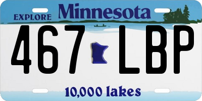 MN license plate 467LBP