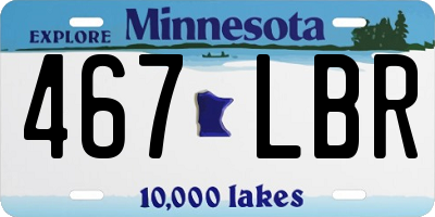 MN license plate 467LBR