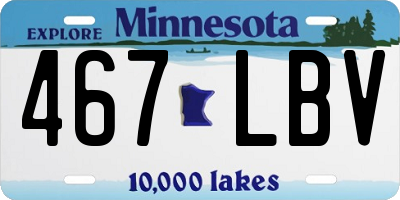 MN license plate 467LBV