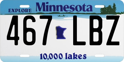 MN license plate 467LBZ