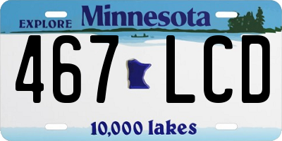 MN license plate 467LCD