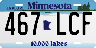 MN license plate 467LCF