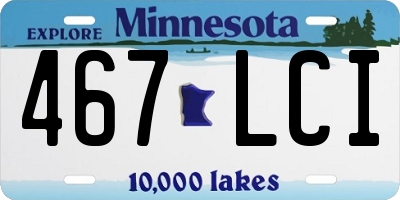 MN license plate 467LCI