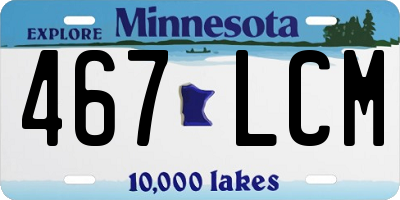 MN license plate 467LCM