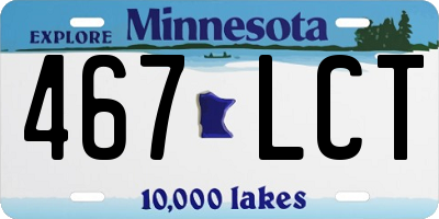 MN license plate 467LCT