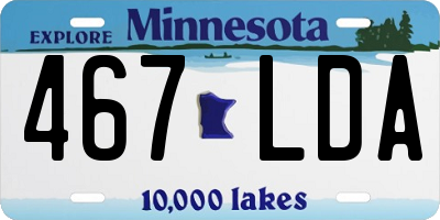 MN license plate 467LDA
