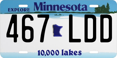 MN license plate 467LDD