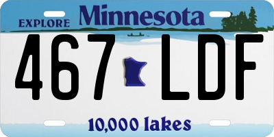 MN license plate 467LDF