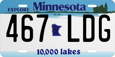 MN license plate 467LDG