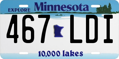 MN license plate 467LDI