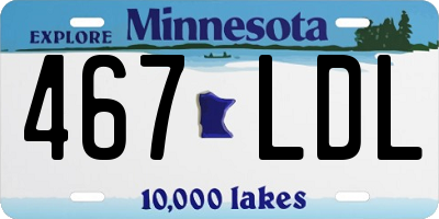 MN license plate 467LDL