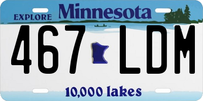 MN license plate 467LDM