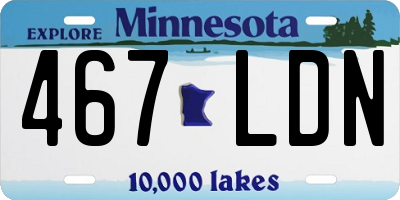 MN license plate 467LDN